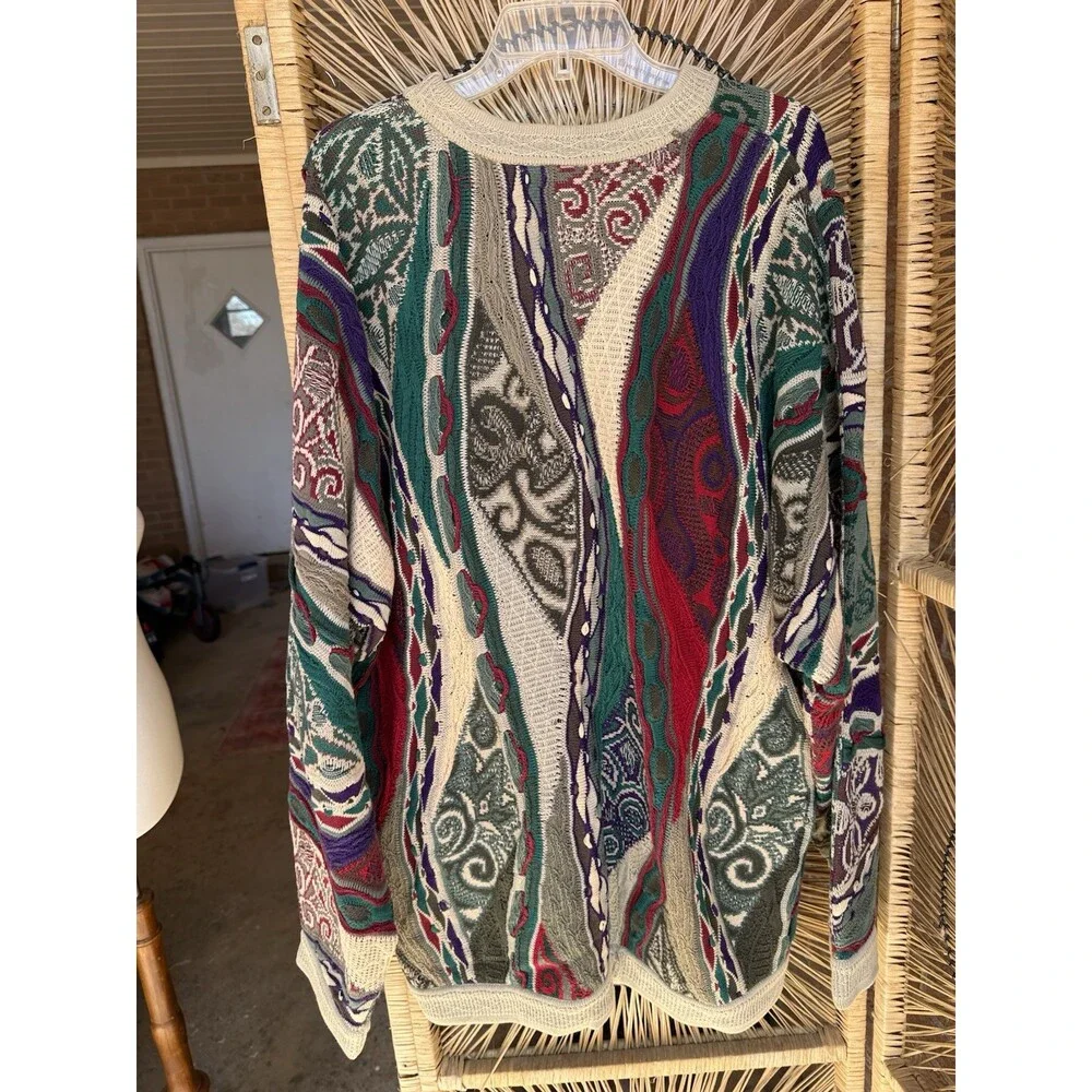 COOGI Australia Vintage Sweater 2XL Multicolor 100% Mercerized Cotton EUC